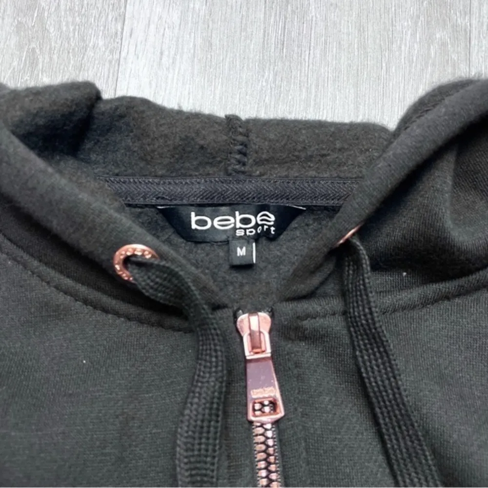 Bebe  Black Zipped Hoodie - Image 2