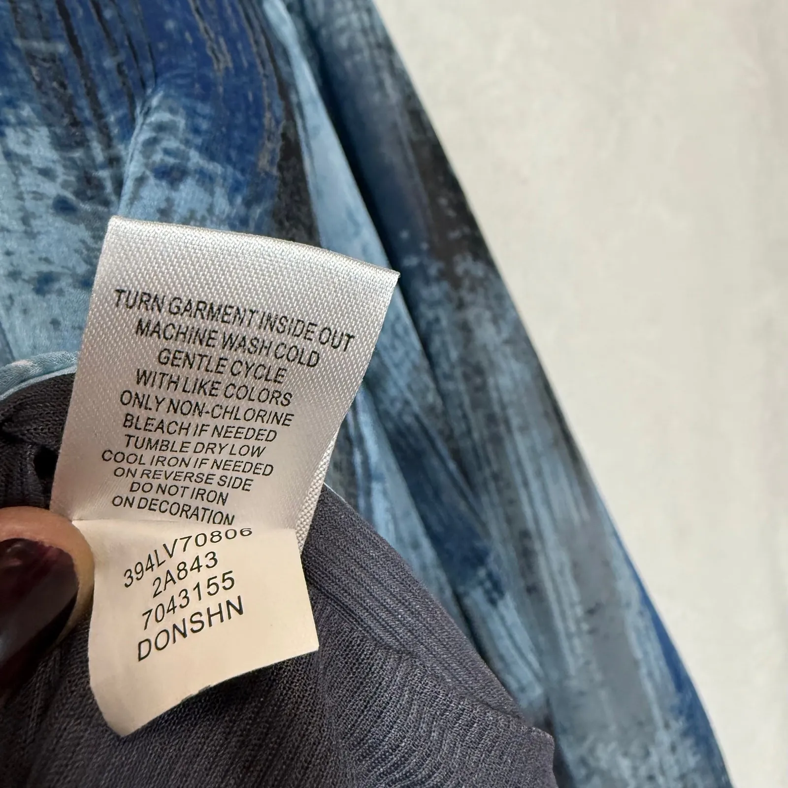 One World S Blue Top Chiffon Lined Bell Sleeve Hippie Artsy Boho Lagenlook Funky - Image 10