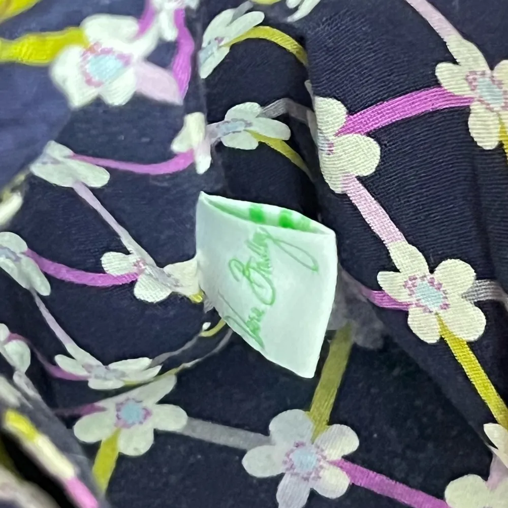 Vera Bradley Small Tote Hand Bag Purse Nightingale Bird Blue Floral Purple - Image 8