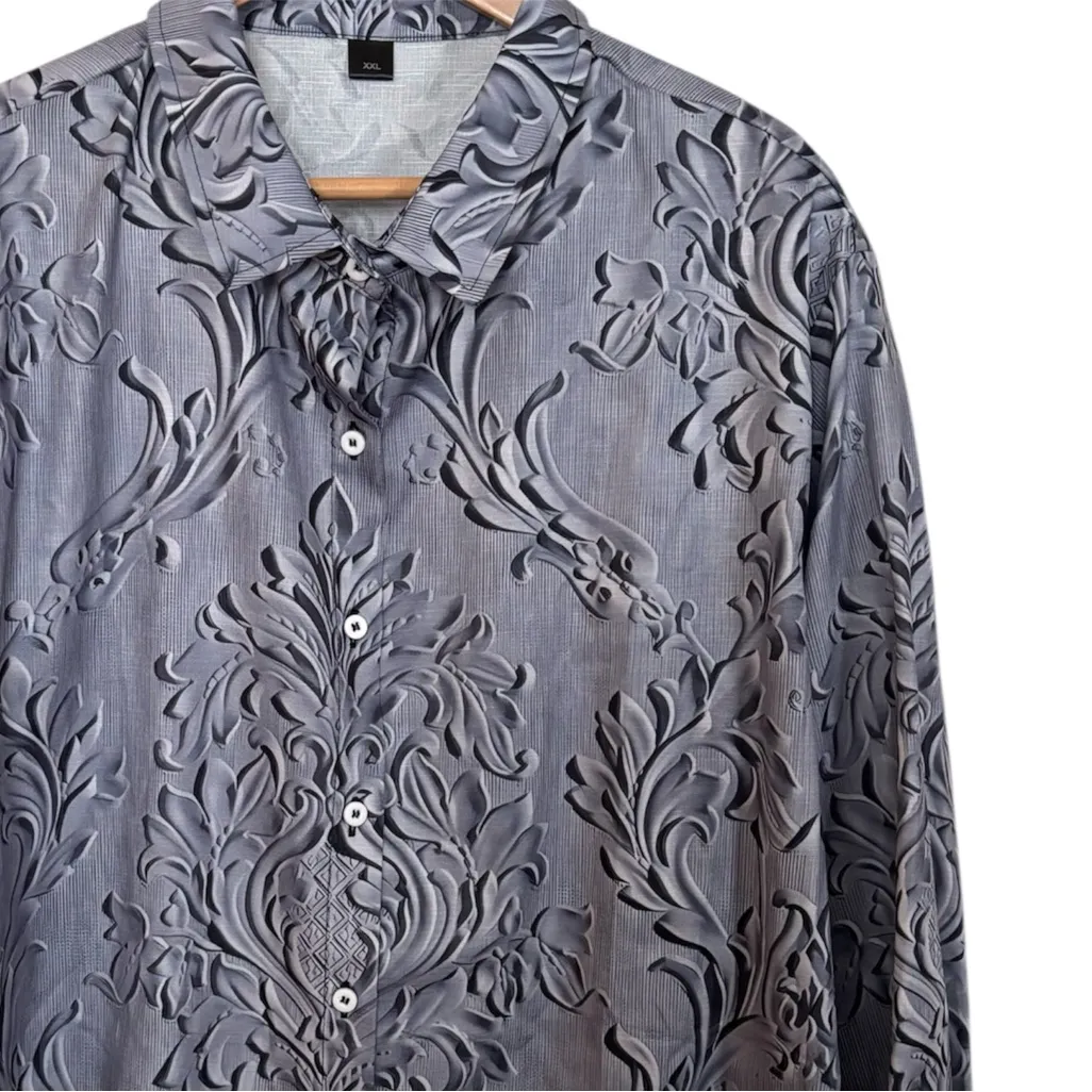 💥 Grey Floral Vintage Design Button - Image 2