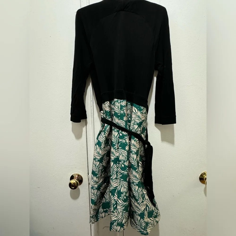 DVF Diane Von Furstenberg Jewel Wrap Dress SIZE:12 Arcadia Pine Black Green - Image 4