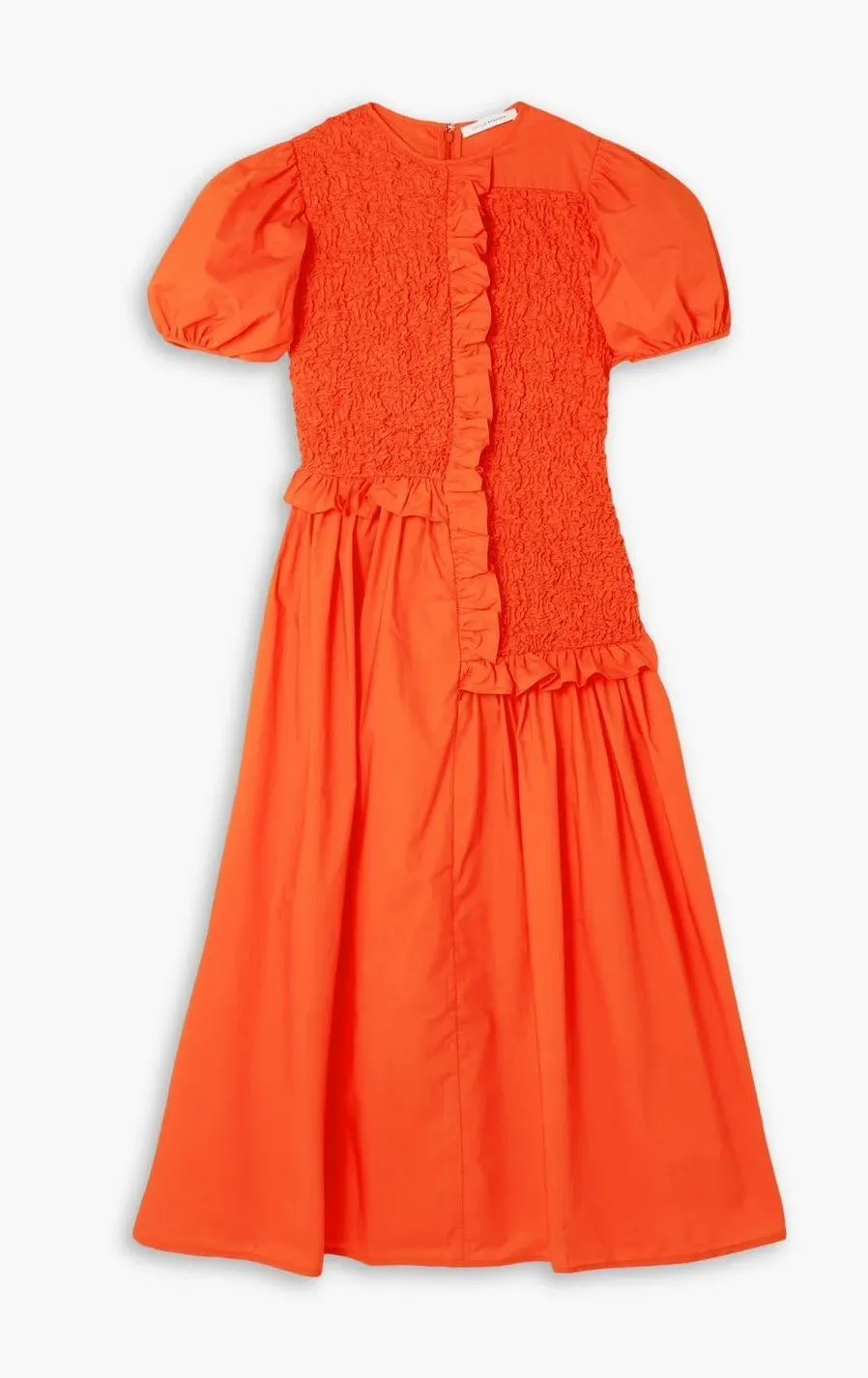 Camden Ruffled smocked Cotton-blend Poplin Midi Dress Size US2/ Uk6 - Image 4