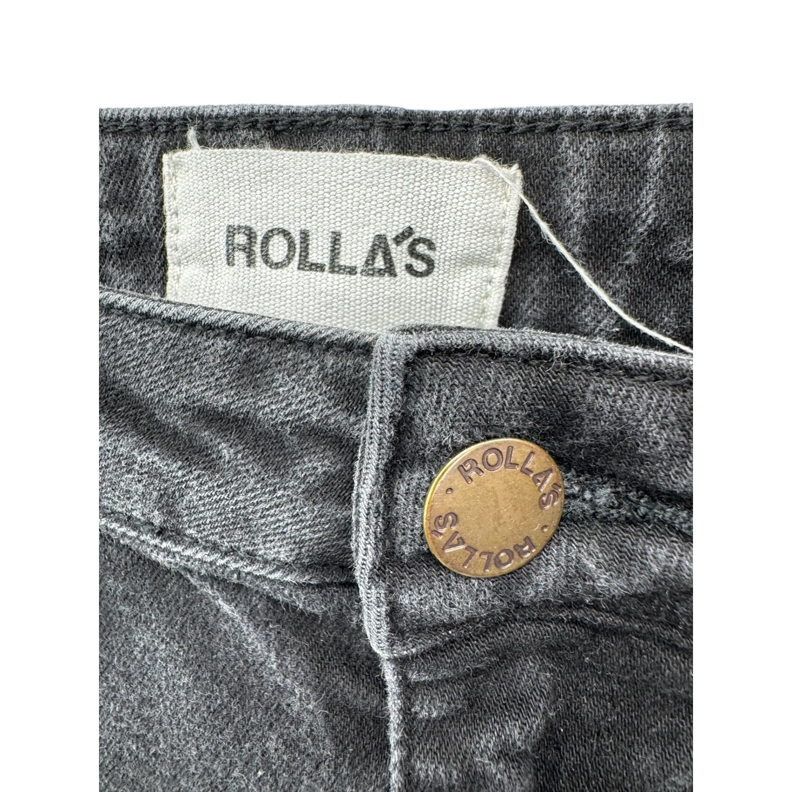 Rolla's Eastcoast Boot High Rise Bootcut Jeans Women's Size 31 Black Raw Hem - Image 4