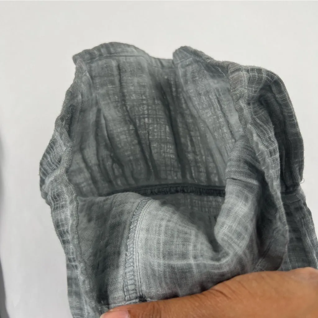 Soft Surroundings Petite Raleigh Gray‎ Gauze Cotton Wide Leg Flounce Hem Pants M - Image 9