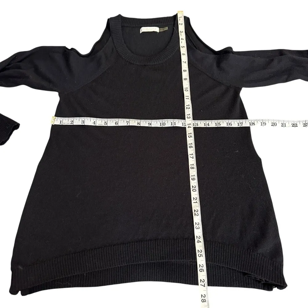 Ramy Brook Tascha Black Cold Shoulder Wool Sweater with Side Zipper Size Small - Image 5