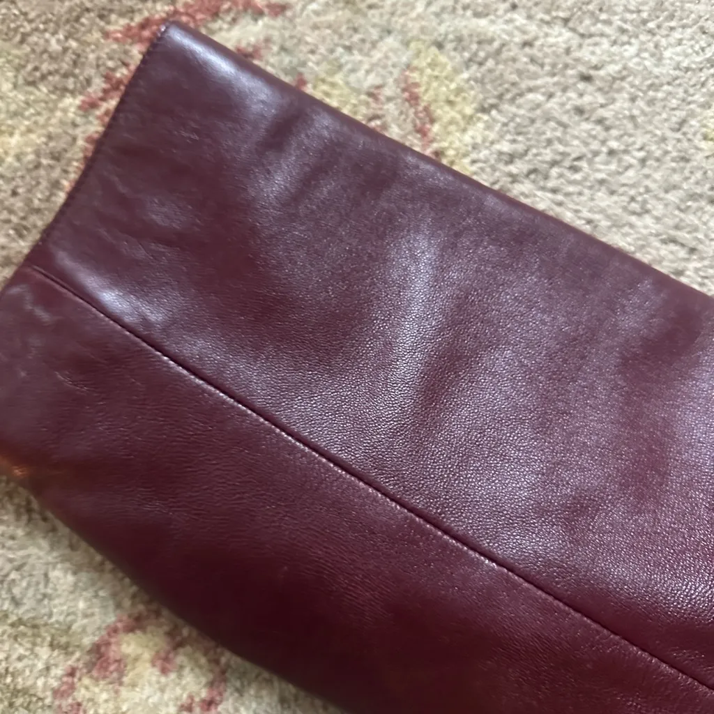 Marina Rinaldi Deep Burgundy belted Leather Jacket size 21 lined (US 12) Red - Image 4