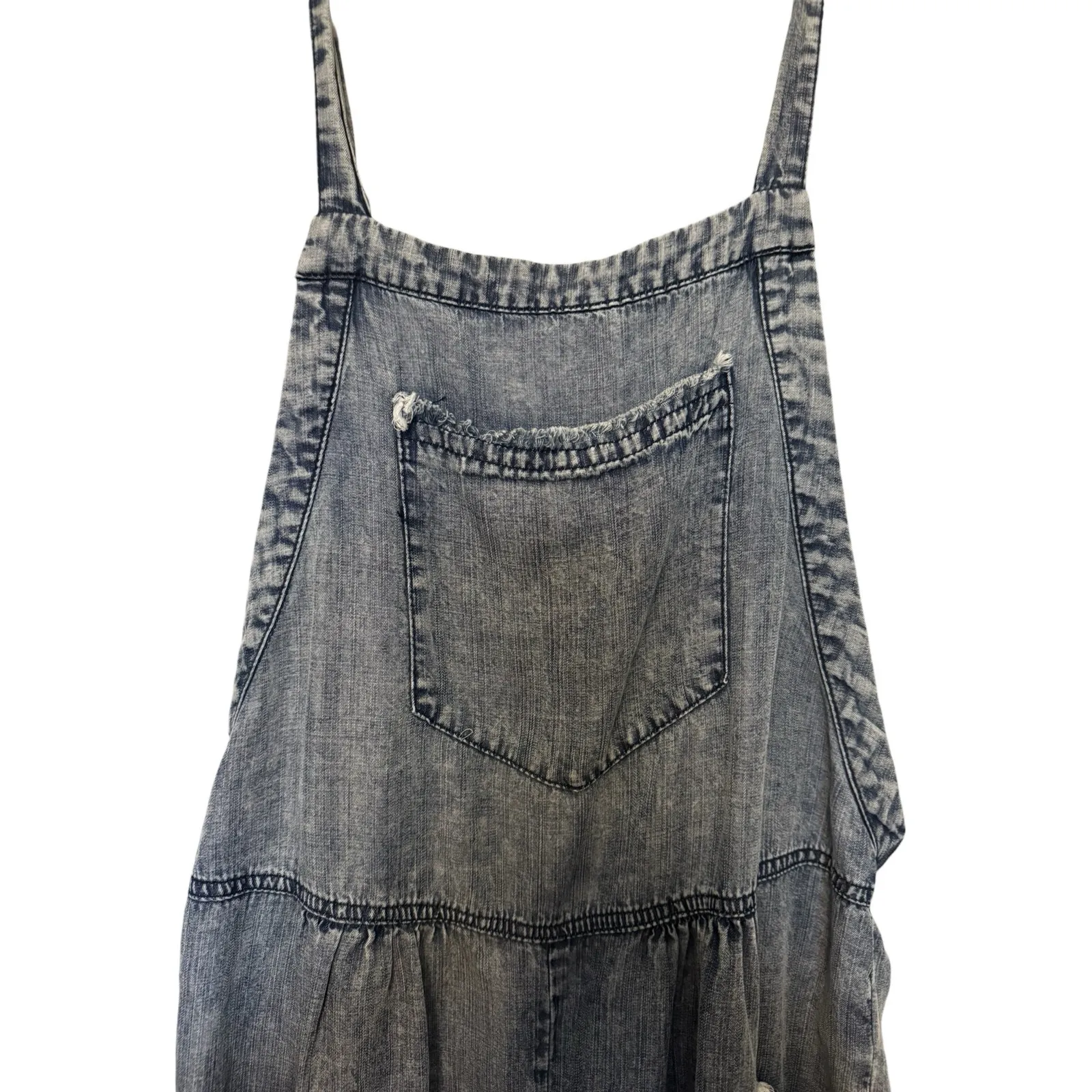 ee:some Denim Overall Romper Size S Blue Chambray Shortalls - Image 6