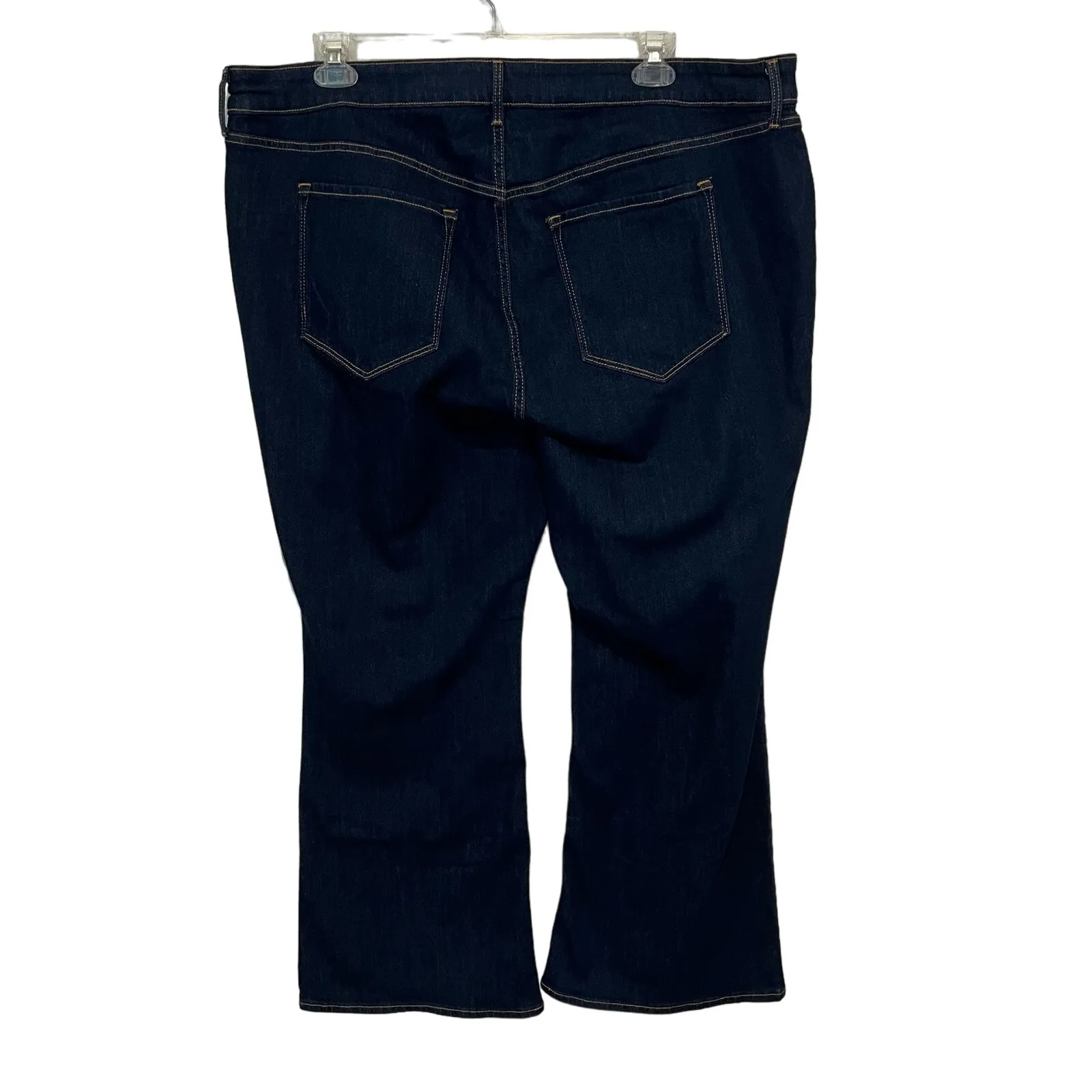 NEW Old Navy Wow Flare Jeans Womens 24 SHORT Dark Blue High Rise Stretch Cowgirl - Image 2