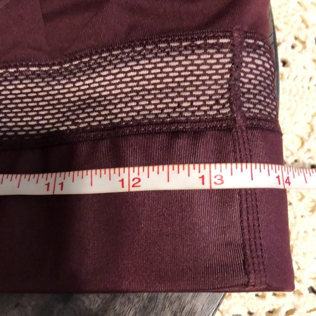 Fabletics Valetta medium support Sports bra plunge V-neck  14” burgundy Medium - Image 7
