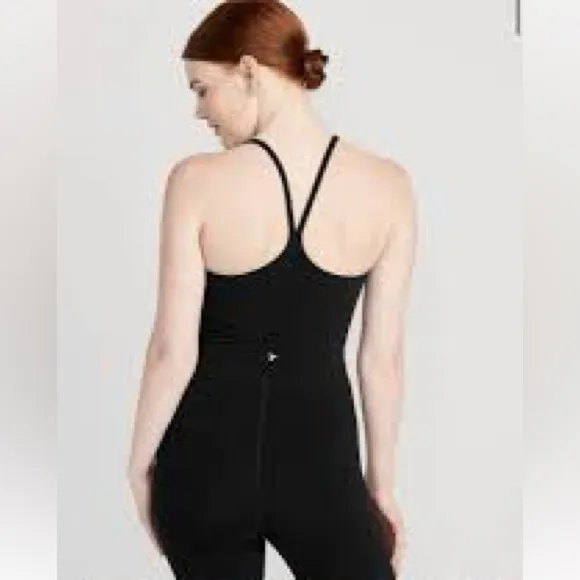 Old Navy Powerchill Romper Bodysuit Black Racerback One Piece Size Medium - Image 2