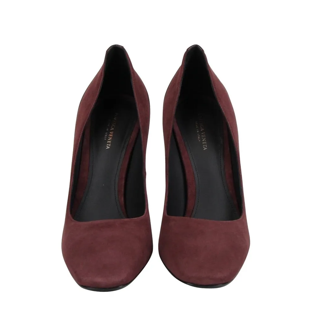 Bottega Veneta Barolo Dark Rose Luxe Kid Leather & Suede Heels Pumps Sandals - Image 2