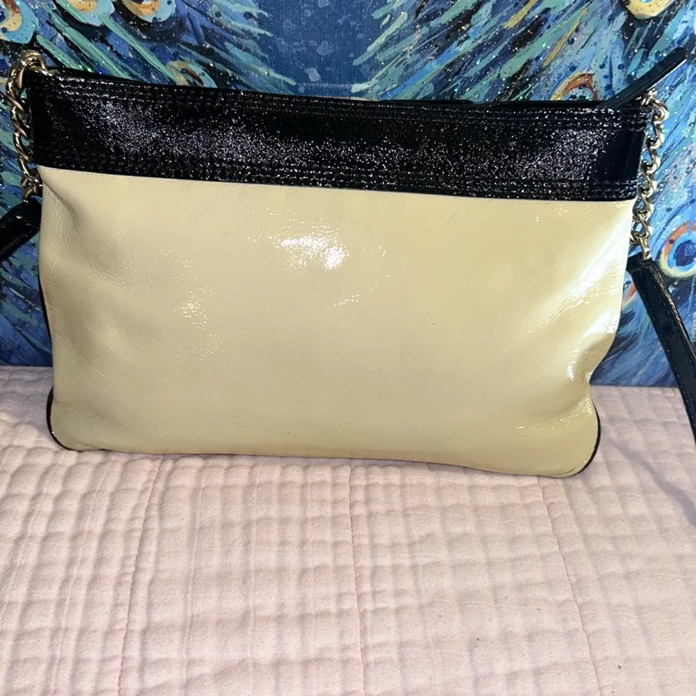 Vintage  Cream/Black Patent Leather Crossbody - Image 6