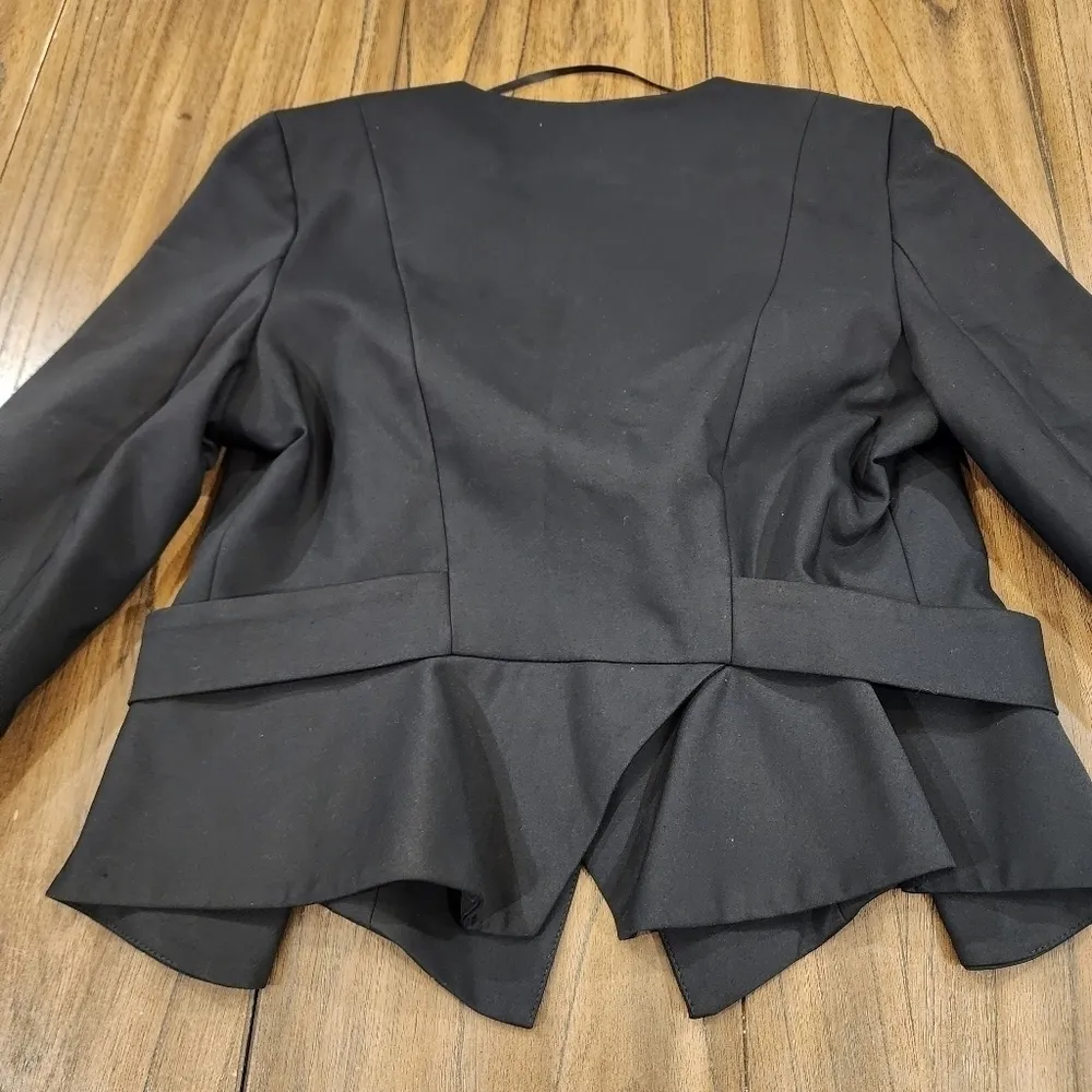 River Island black belt gold zipper detail moto light Jersey jacket blazer 14 - Image 5