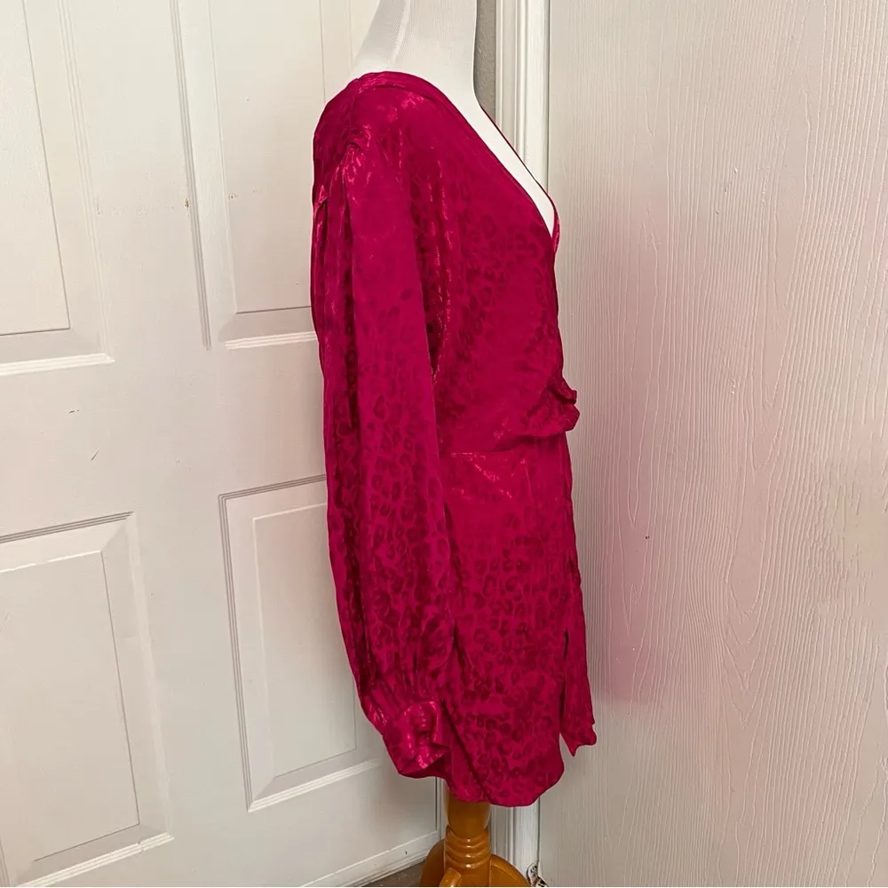 Topshop One Shoulder Drop Jacquard Leopard Dress - Image 6