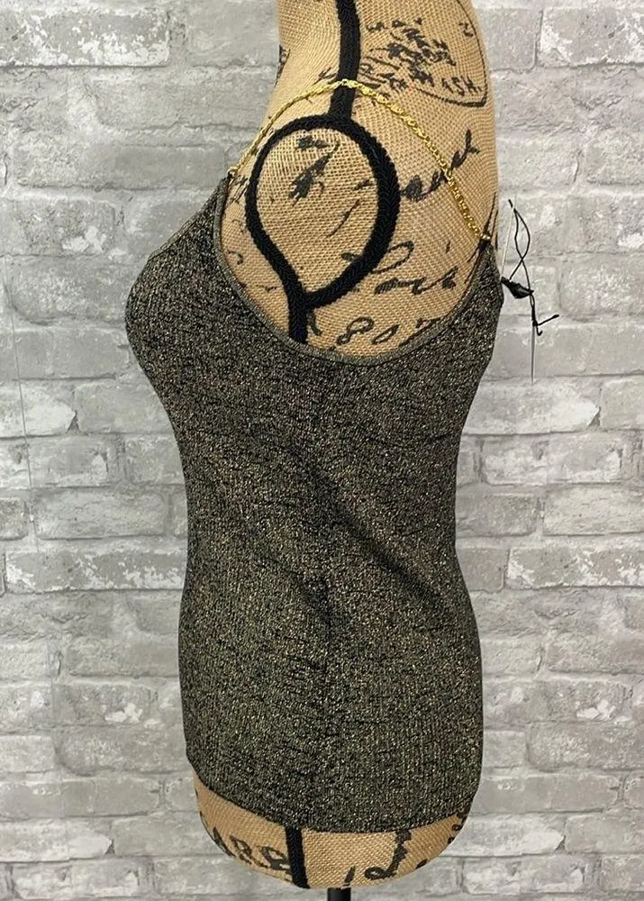 Spenser Evening Black & Gold Stretch Sweater Cami Size M - Image 3