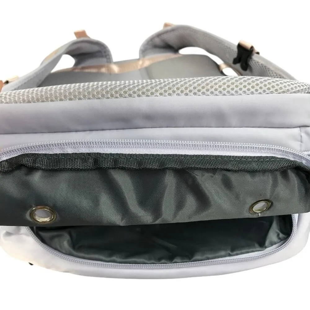 Travel Carry On Backpack 18.5" Purple/Pink USB Port Laptop Shoe Comp TSA Travel Purple - Image 9