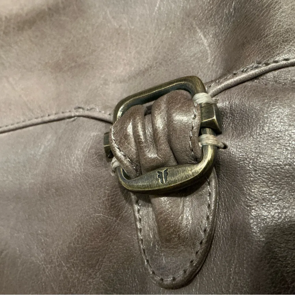 Frye Paige buckle riding boots tall grey leather size 8.5 equestrian southwest - Image 8