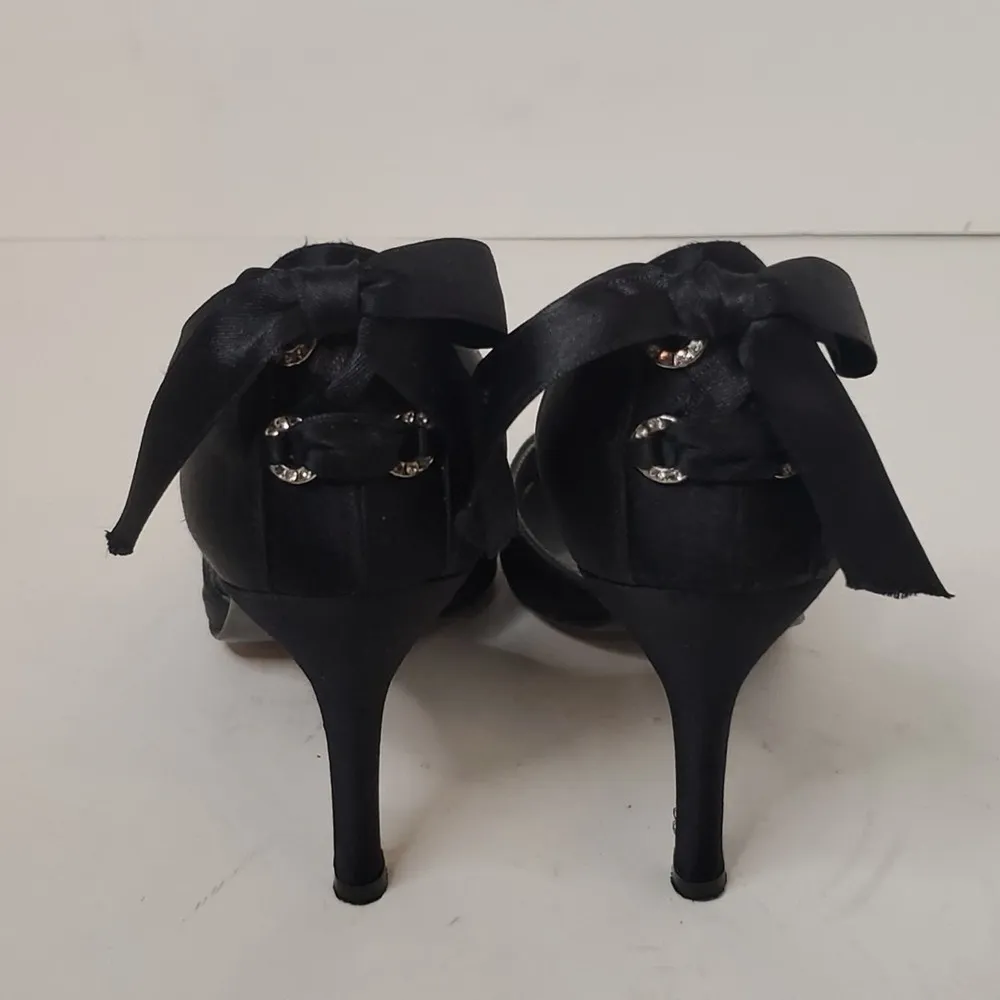 STUART WEITZMAN Satin Bow Accents D'Orsay Pumps Size 8 - Image 4