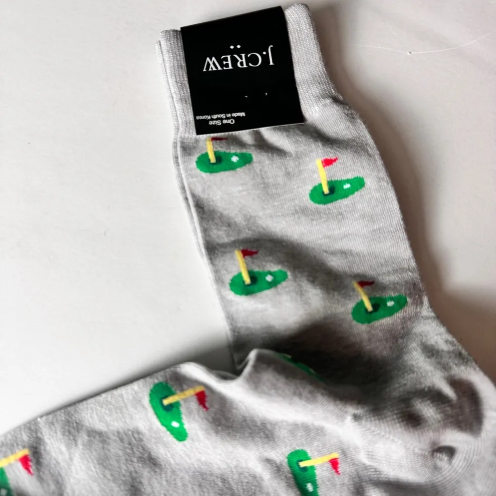 J.Crew Women’s Preppy Sporty Athletic Golf Graphic Crew Style Socks Sz OS - Image 4