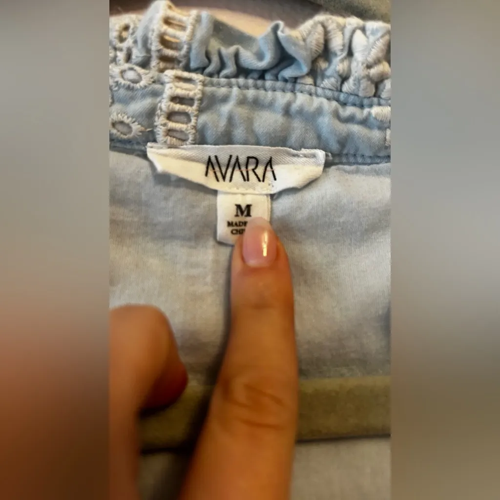 Adorable Eyelet Babydoll Dress Blue Size M - Image 3