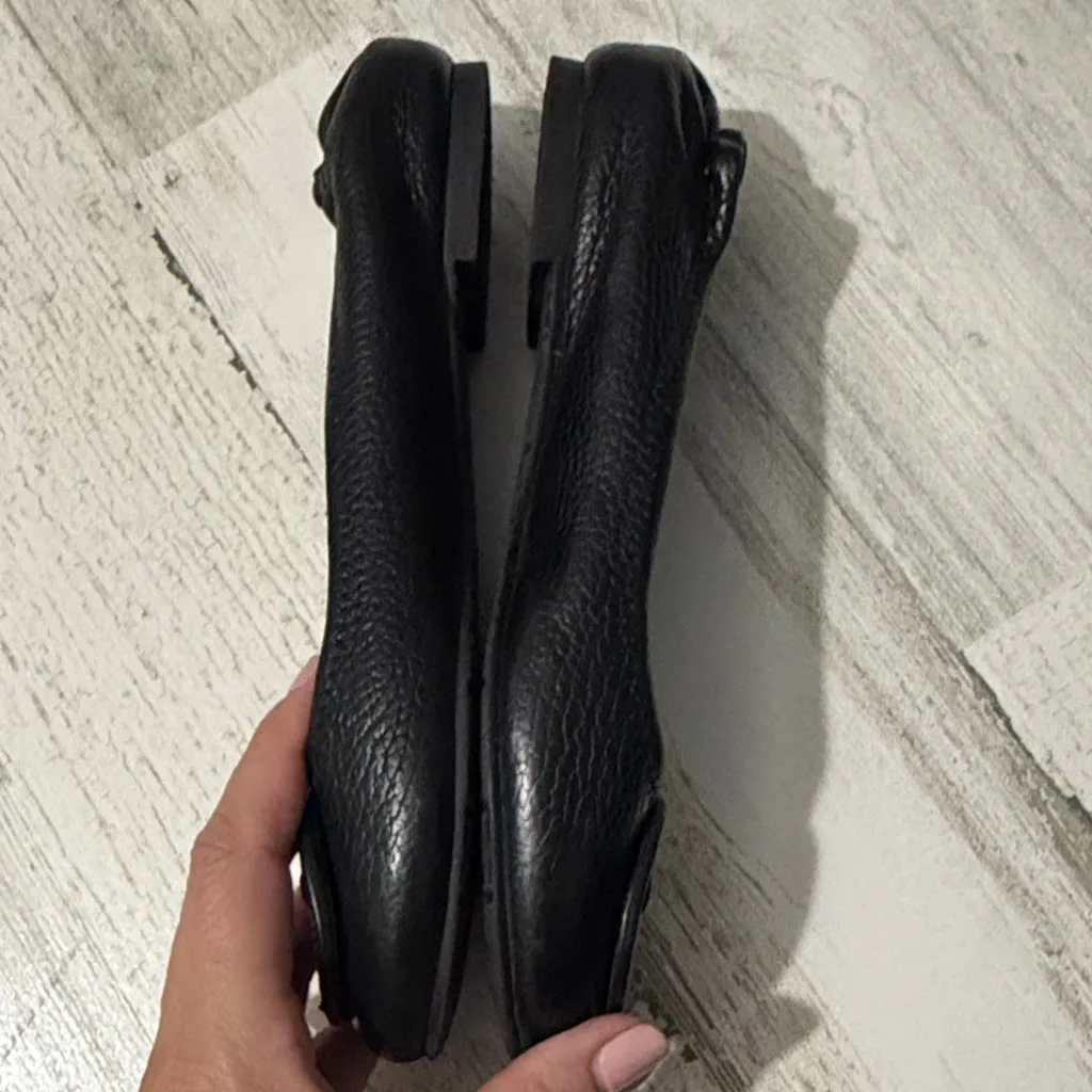 Tory Burch  Mini Ballet Black Textured Flats Size 5 - Image 7