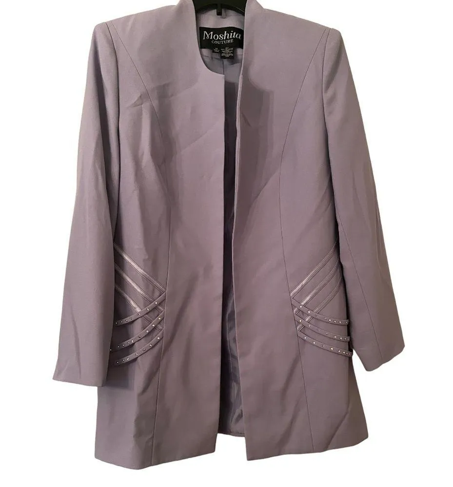 Moshita Couture lavender skirt suit, size 12 - Image 7