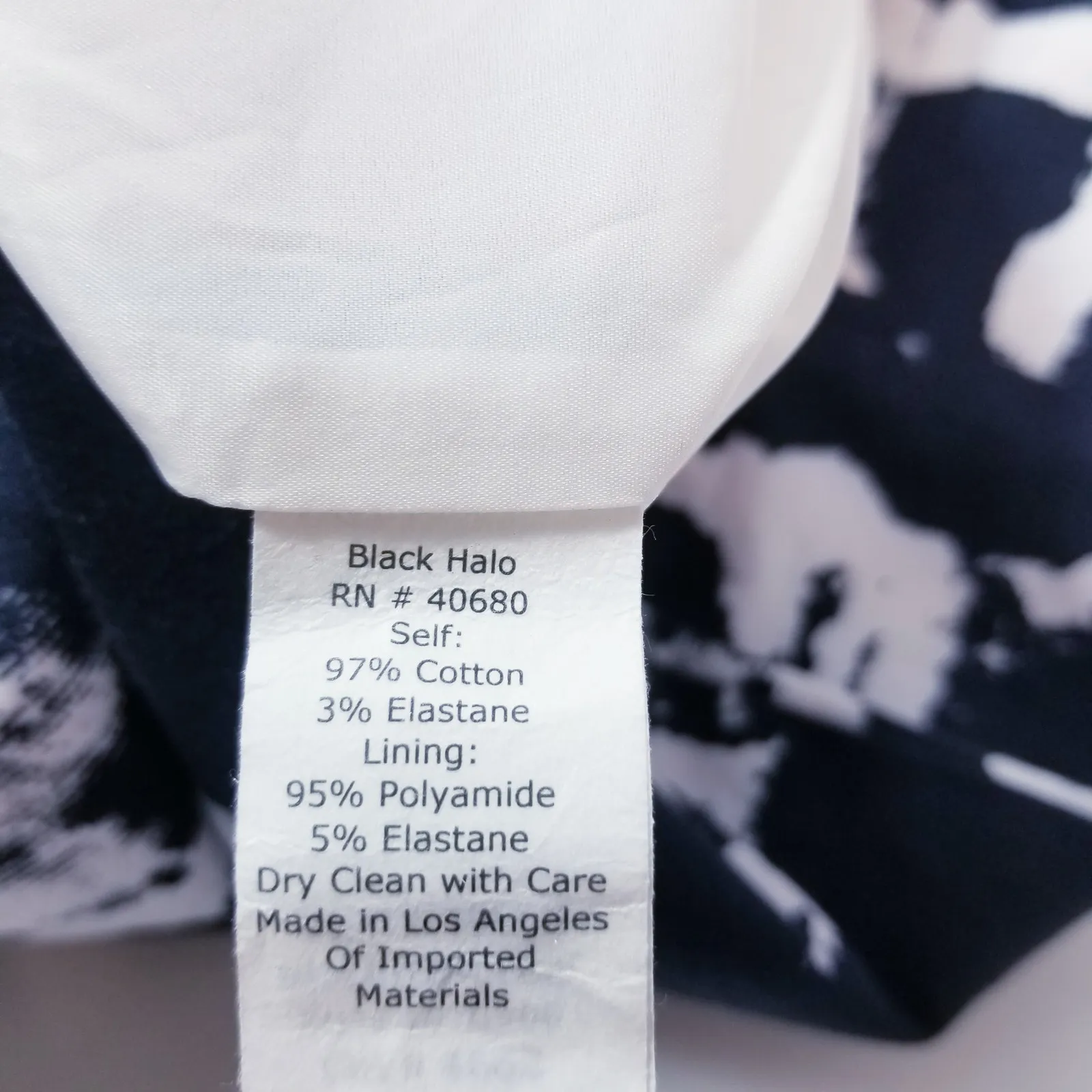 Black Halo Jazelle Abstract Print Yellow Accent on the Hem Pencil Dress - Image 11