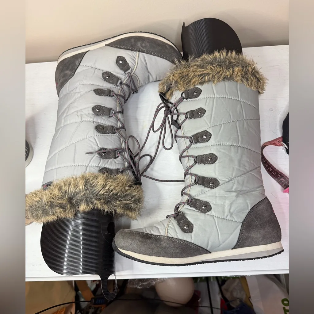 L.L. Bean Carrabassett Lace Winter Boots Sz 7.5 Gray - Image 10