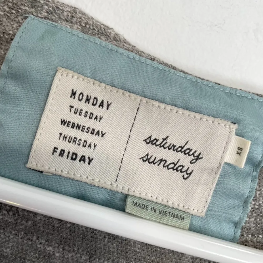 SATURDAY SUNDAY ANTHROPOLOGIE ANTHRO Eagan Cardigan Gray Open Long Sweater READ - Image 5