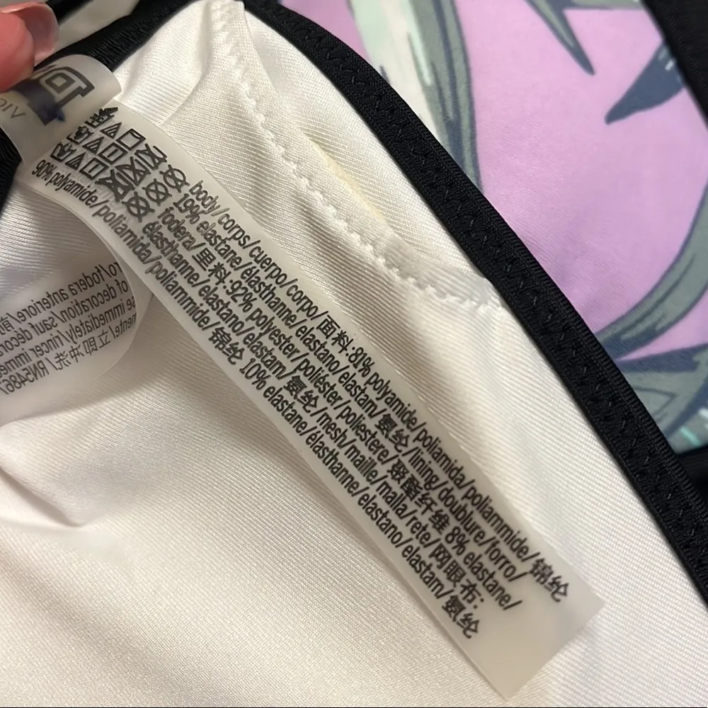 PINK Victoria’s Secret Bikini Top Swimsuit Tropical Mesh XS New - Image 5