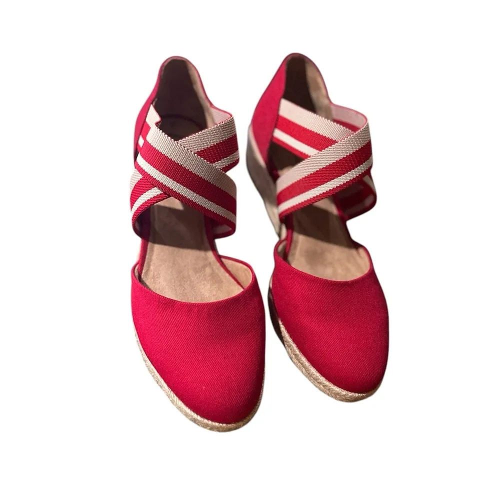 NEW LifeStride Womens Keaton Canvas Slip On Wedge Heels - Image 4