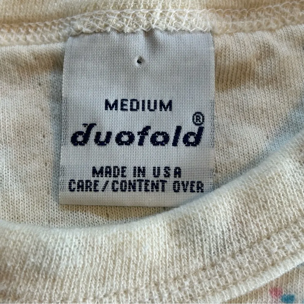 70s Floral Country Kitchen Shirt Long Sleeve Medium Pastel Colors White - Image 7