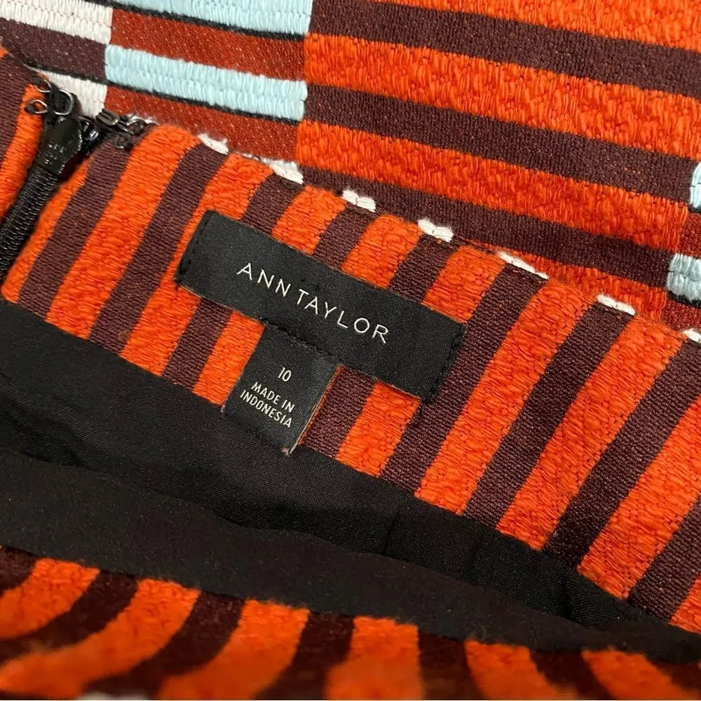 Ann Taylor Colored Striped A-Line Skirt Size 10 - Image 7