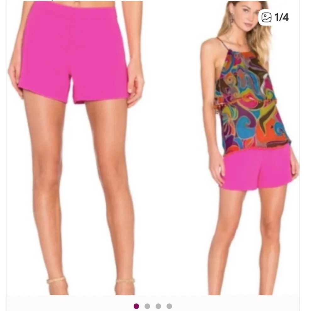 Trina Turk Daulton Crepe High Waisted Trina Pink shorts size 4 - Image 14