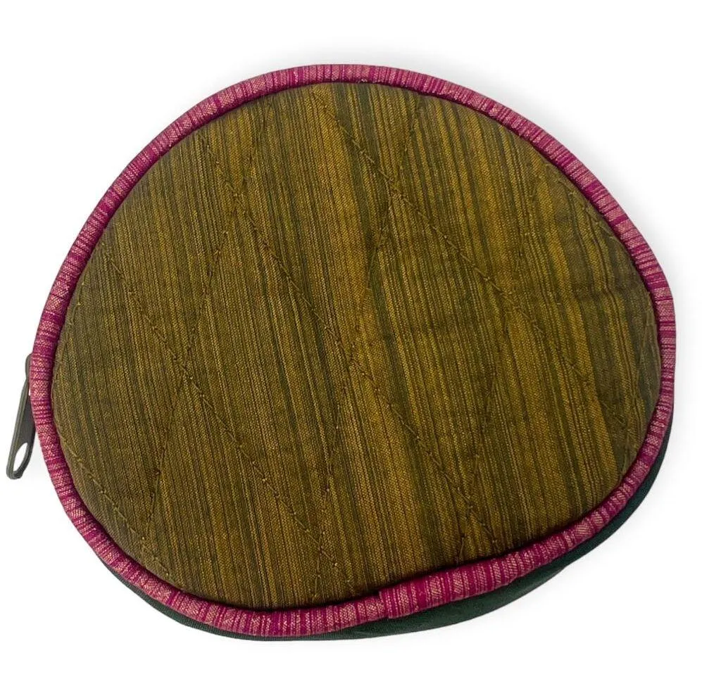 PUG Dog Cross Stitch Case Coin Purse Needlepoint Bag Wallet New Green - Image 2