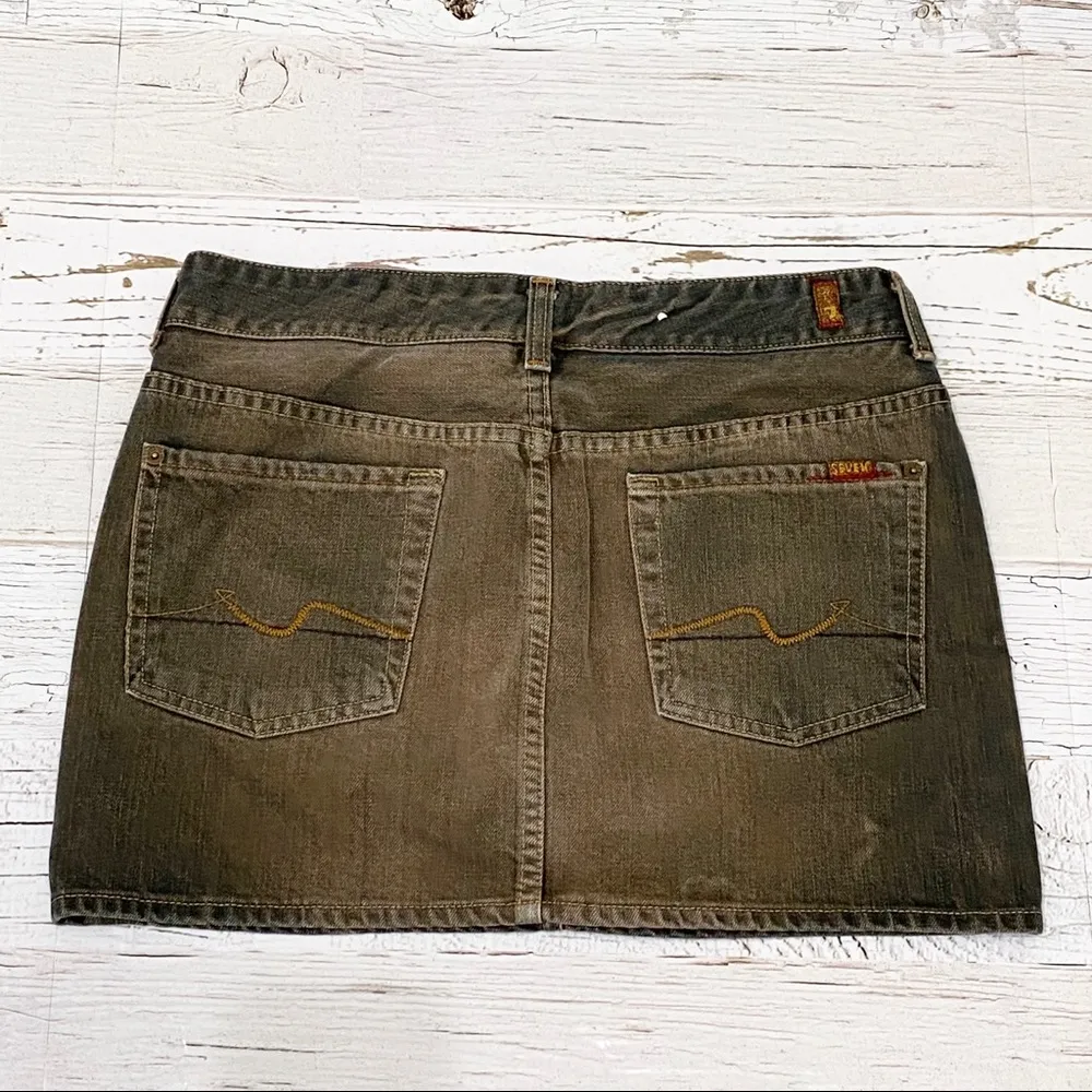 7 For All Mankind Acid Washed Mini Denim Skirt 27 - Image 5