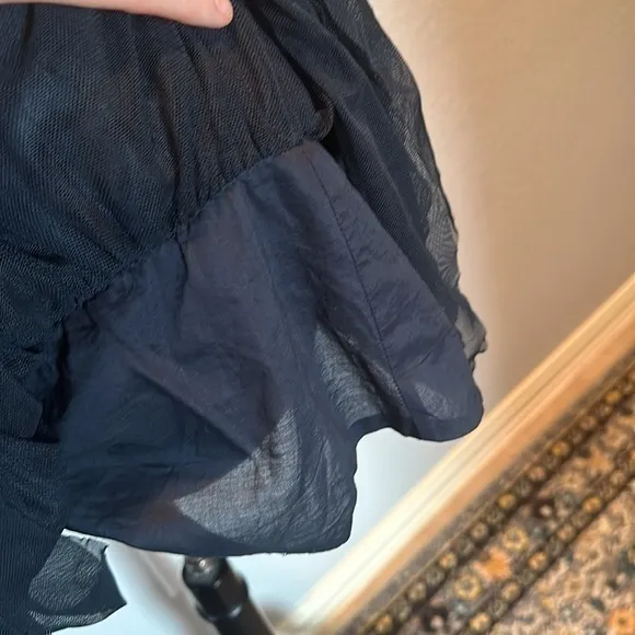 Vintage Abercrombie and Fitch Tiered Mesh Navy Elastic Band Mini Skirt NWOT - Image 10