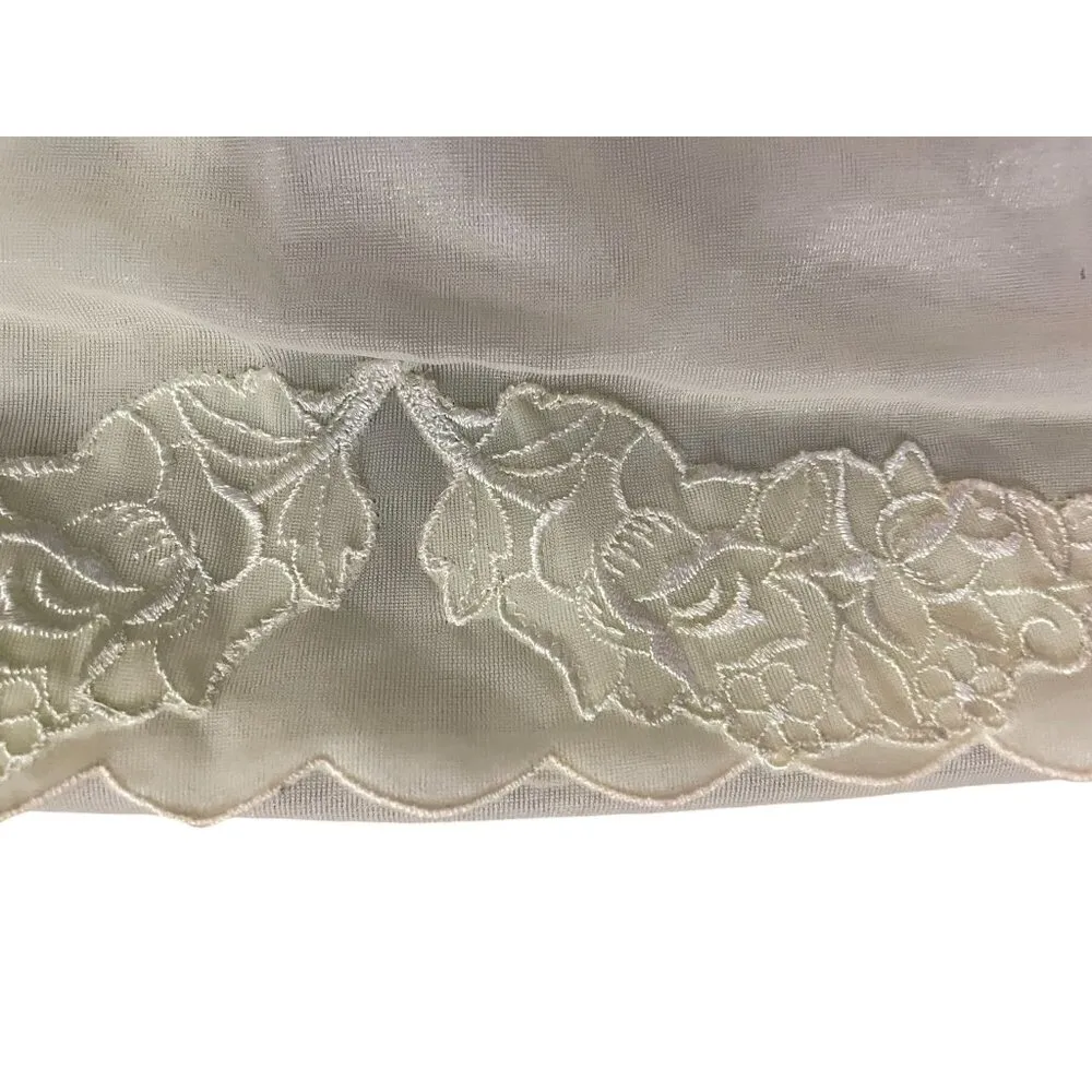 Vintage Hollywood Vassarette Half Slip Womans S Med Used Chartreuse Yellow/Green - Image 11