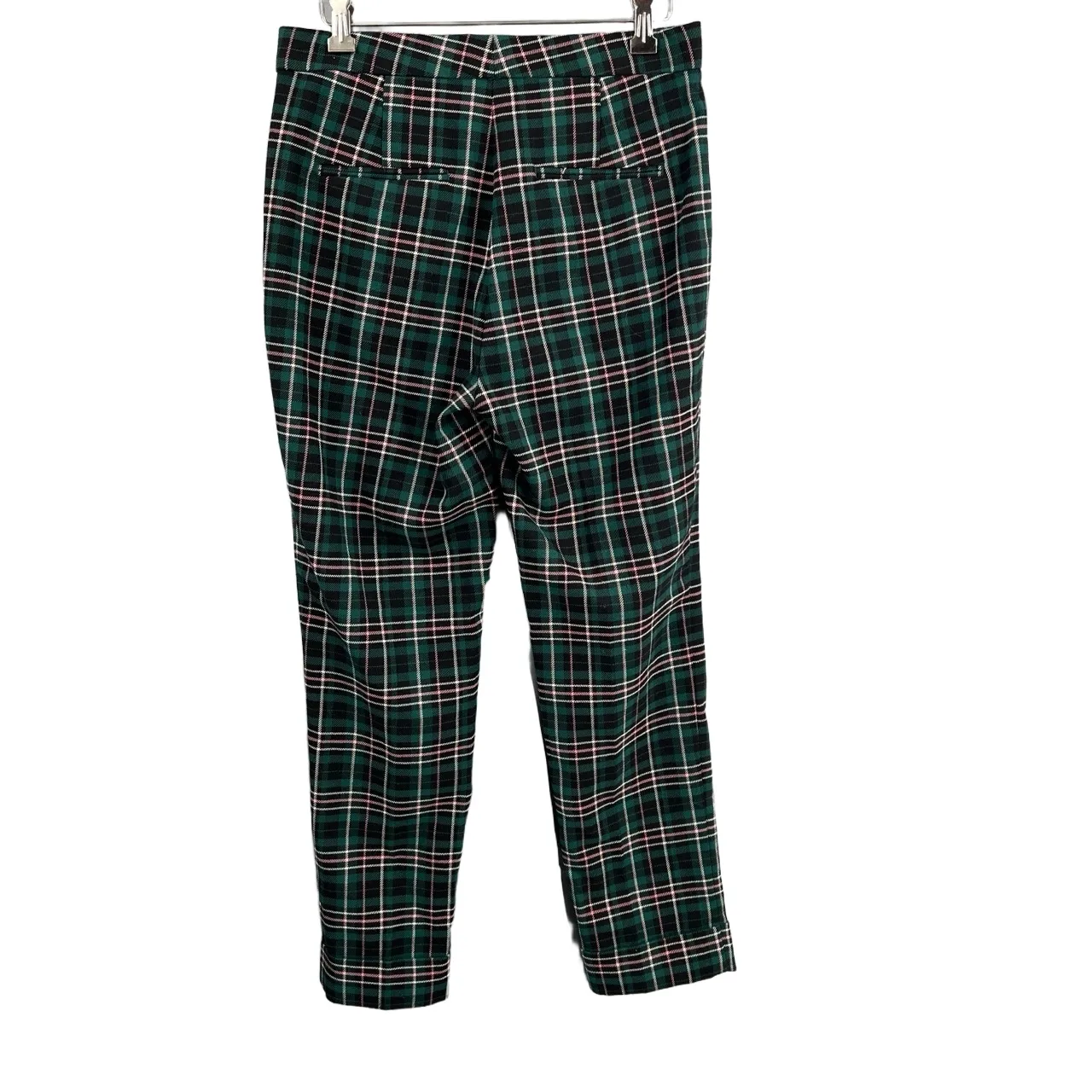 Ann‎ Taylor Green Plaid Pants Cuffed Ankle Preppy Smart Casual Size 0 - Image 4