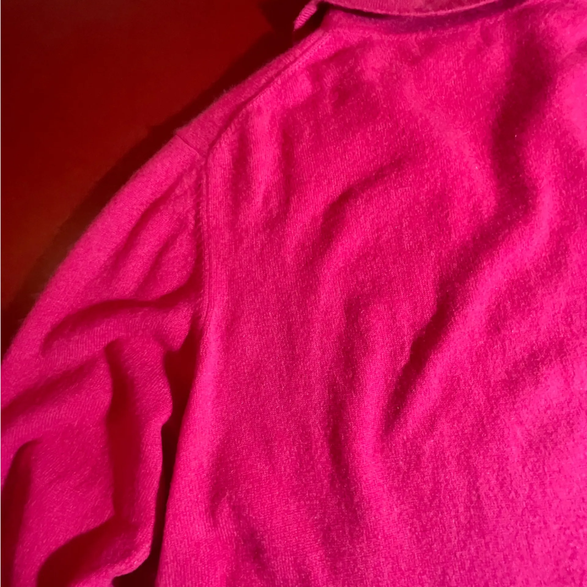 L.L.Bean 100% Cashmere Sweater Collared Womens Large Pink Hong Kong Classic Vtg - Image 11