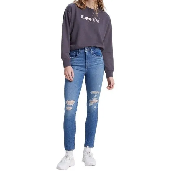 Levi’s 721 High Rise Skinny Tribeca Knockout Wash Denim Jeans - Image 9