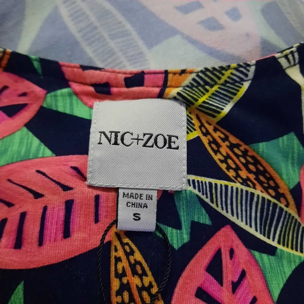 Nic+Zoe Canopy Tank Top Womens Small Black Pink Floral Sleeveless Blouse Shirt - Image 6