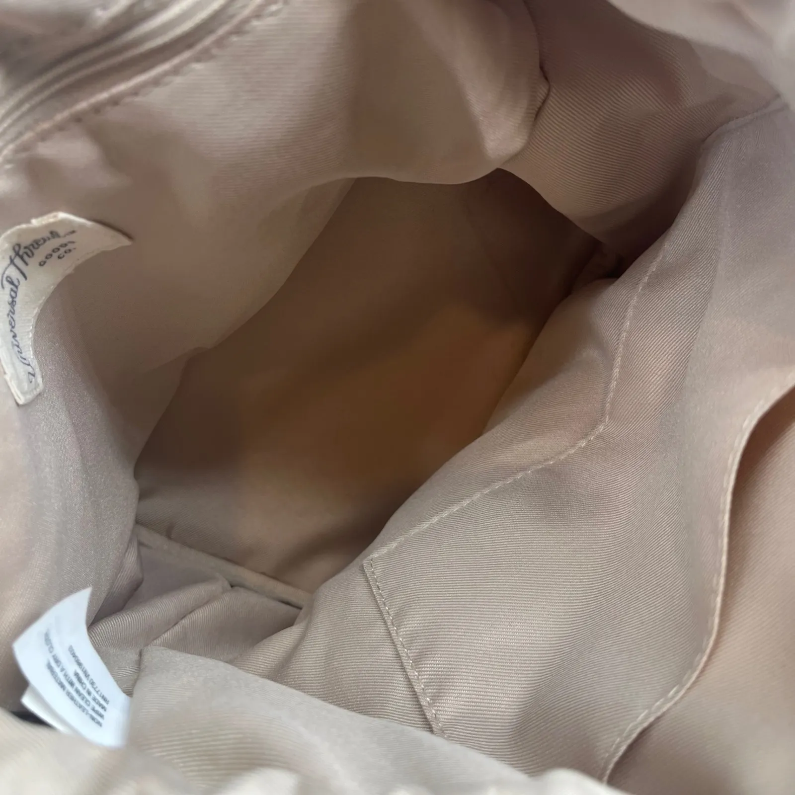 Universal Thread Backpack Beige Faux Leather Drawstring Flap Pocket - Image 8