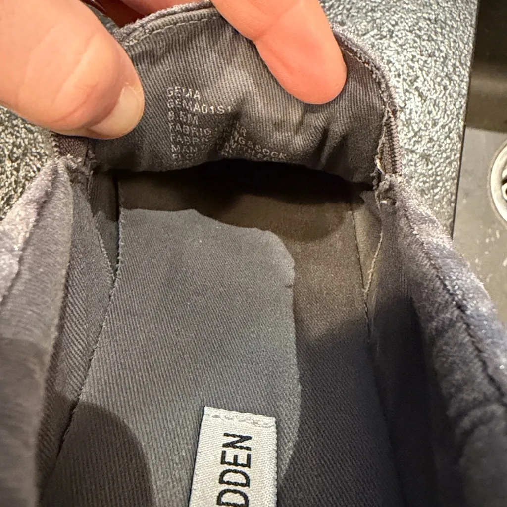 Steve Madden Shoes Women’s 8.5! Gema Crushed Velvet Slip On Sneakers Gray! - Image 16