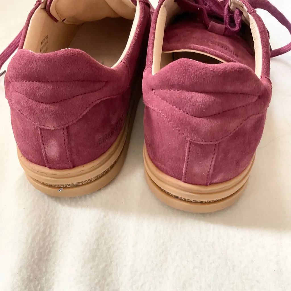 NEW BIRKENSTOCK BURGANDY red suede leather sneaker shoes MENEU42 US9 WOMEN 10.5 - Image 4