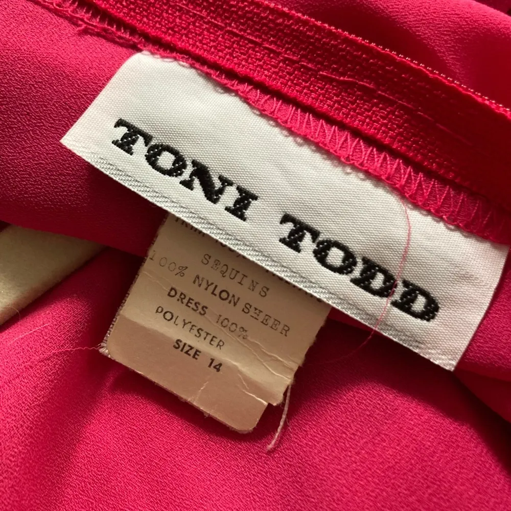 Vintage 1980s NWT Hot Pink Sequin Disco Barbiecore Dress Size 14 - Image 5