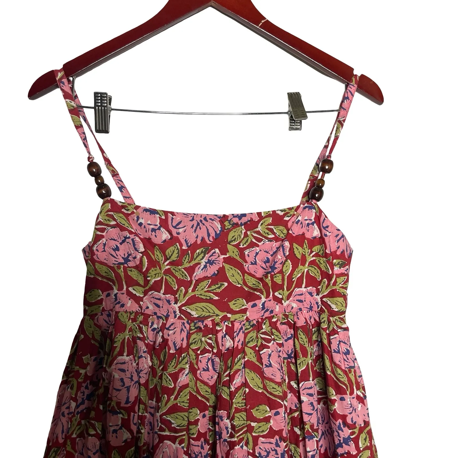 New Eddy GAVIN FRINGE MINI DRESS in RED/BLUSH FLORAL PRINT sz S Red - Image 7