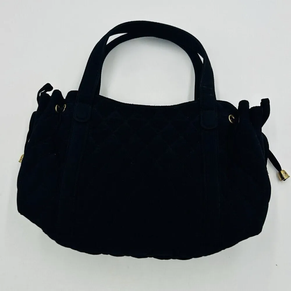 Vera Bradley Black Quilted Cinched Side Top Handle Handbag Tote Purse - Image 3