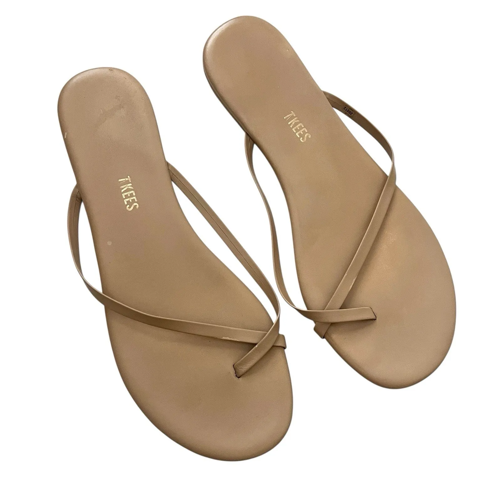 Tkees Riley Nude Criss Cross toe flip flops Sz 11 Cocobutter Sandals Minimalist - Image 2