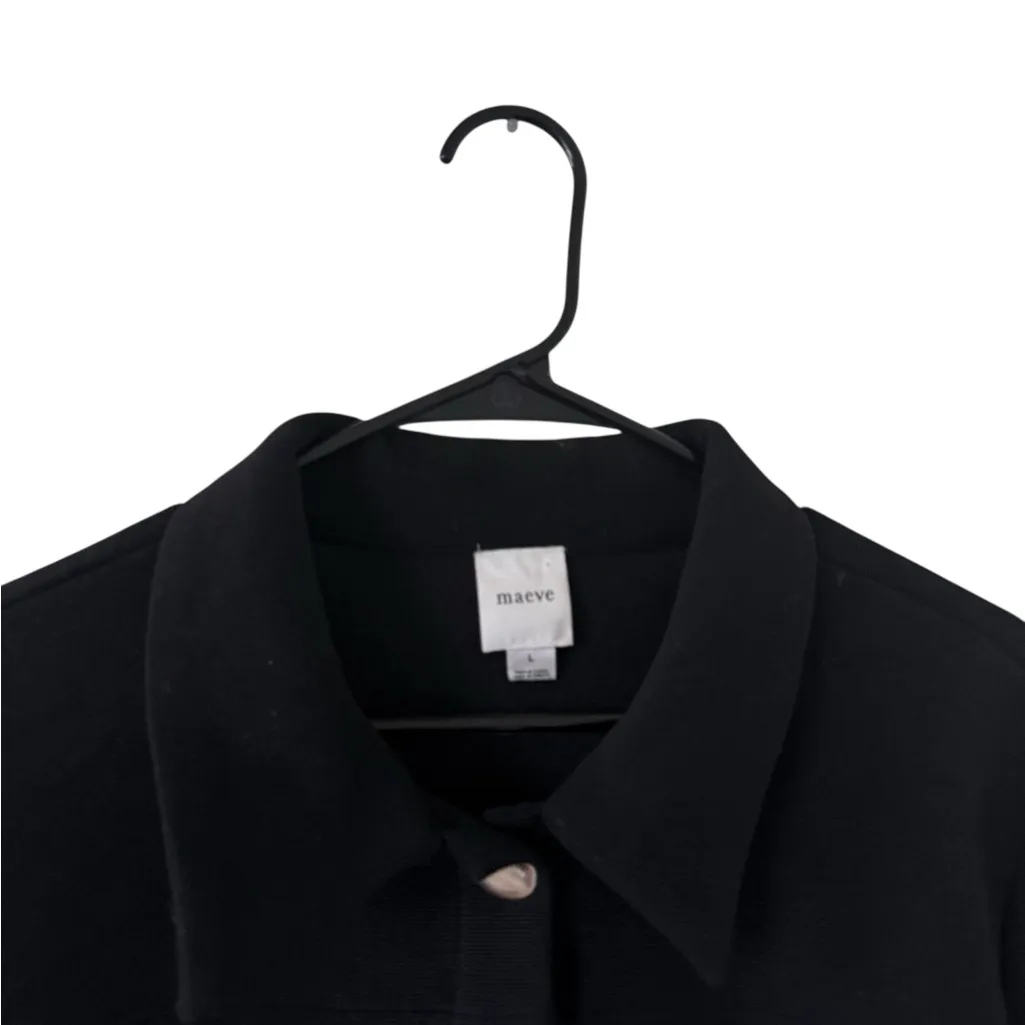 Anthropologie Maeve Micro Knit Lady Jacket Black - Image 8